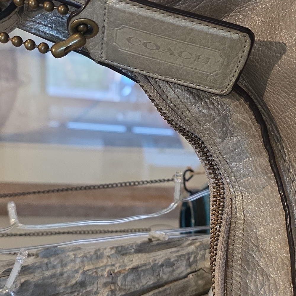 Coach Bleecker Pewter/Silver Metallic Featuring Tattersall Lining - Picture 6 of 14